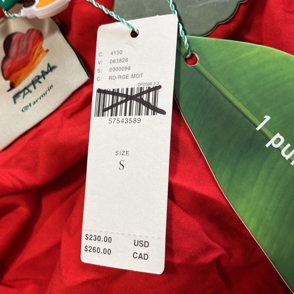 Farm Rio Anthropologie Dress Palila Tropical Printed Fringe Casual Midi Sz S NEW - Picture 16 of 16